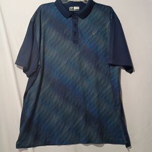 Callaway Navy and Blue Patterned Polo Shirt